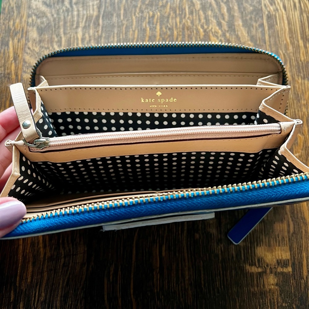 kate spade Blue Patent Zip-Around Wallet - Picture 3 of 6